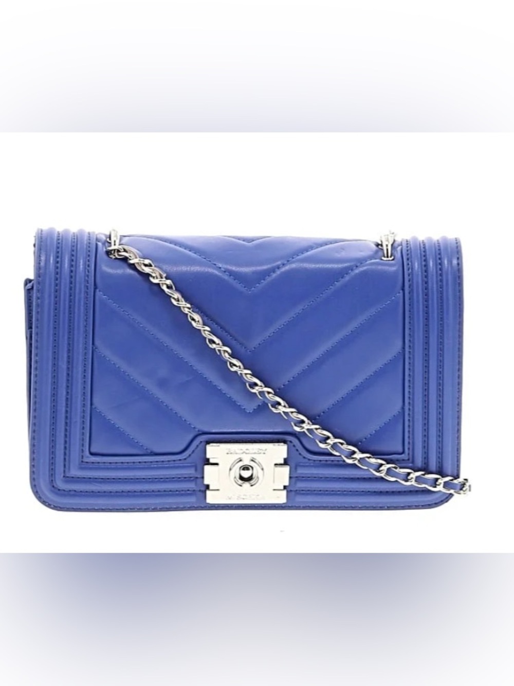Badgley Mischka Cobalt Quilted Chevron Crossbody